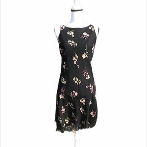 Jones New York Black Floral Dress Size 6